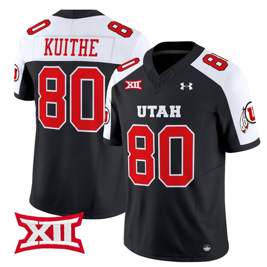 Brant Kuithe Jersey #80 Utah Utes 2025 Vapor Limited Stitched Black Alternate by NCAA Football Jersey
