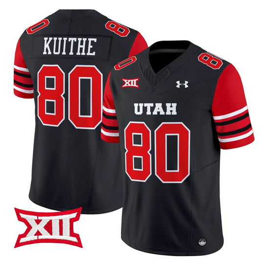 Brant Kuithe Jersey #80 Utah Utes 2025 Vapor Limited Stitched Black by NCAA Football Jersey