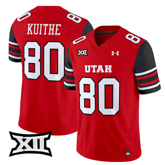 Brant Kuithe Jersey #80 Utah Utes 2025 Vapor Limited Stitched Red by NCAA Football Jersey