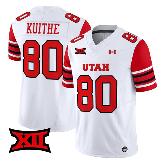 Brant Kuithe Jersey #80 Utah Utes 2025 Vapor Limited Stitched White by NCAA Football Jersey