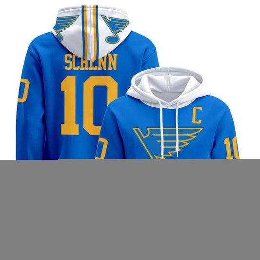Brayden Schenn Hoodie #10 St. Louis Blues 2025-26 Premium Pullover Stitched by Hoodie Pullover