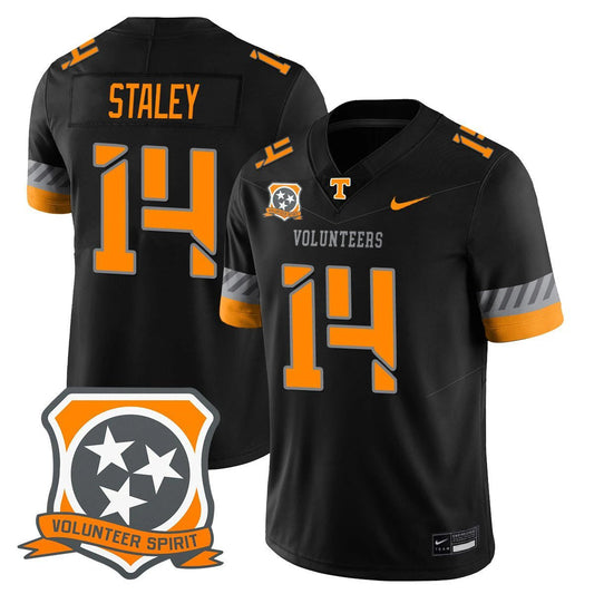 Braylon Staley Jersey #14 Tennessee Volunteers 2025 Spirit Stitched Black by NCAA Football Jersey