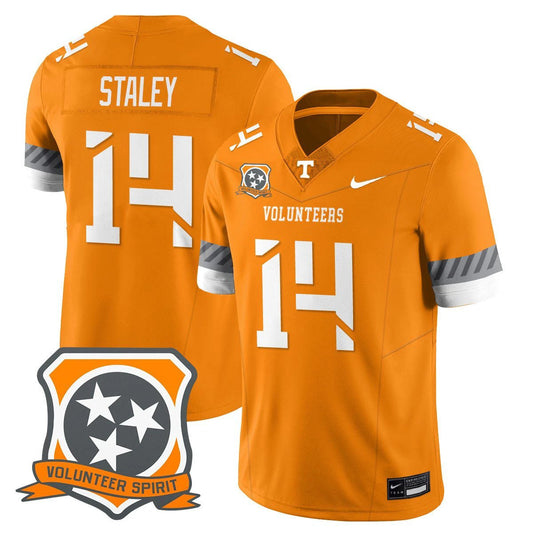 Braylon Staley Jersey #14 Tennessee Volunteers 2025 Spirit Stitched Orange by NCAA Football Jersey