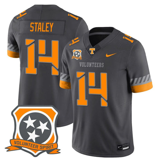 Braylon Staley Jersey #14 Tennessee Volunteers 2025 Spirit Stitched Smokey Gray by My Store