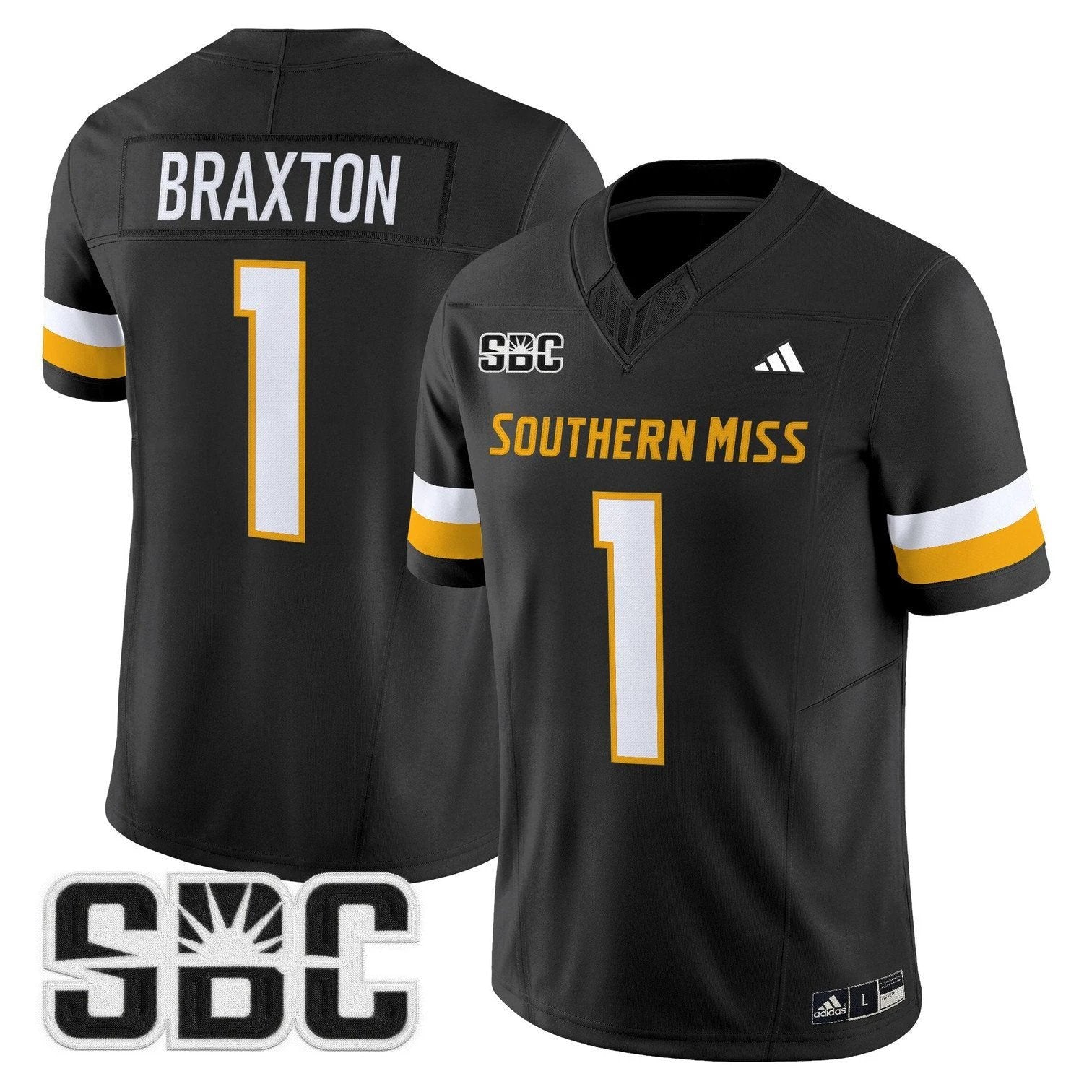 Braylon Braxton Jersey #1 Southern Miss Golden Eagles 2025 Vapor Limited Stitched by My Store NCAA Football Jerseys