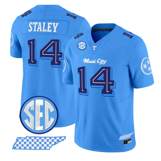 Braylon Staley Jersey #14 Tennessee Vols Music City Edition Stitched by My Store NCAA Football Jerseys
