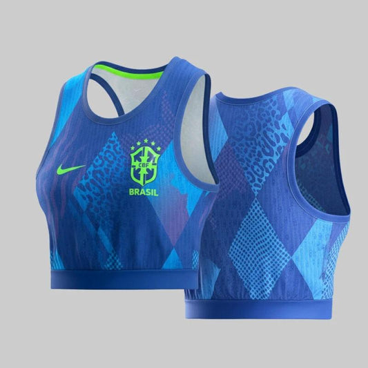 Brazil 2025-26 Crop Jersey Dynamic Fan Style Women’s Soccer Top – Blue by Soccer Jersey