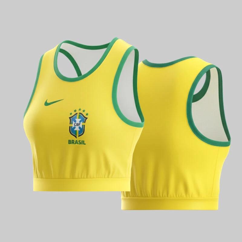 Brazil 2025-26 Crop Jersey Iconic Fan Style Women’s Sportwear – Yellow by Soccer Jersey