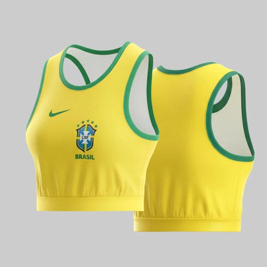 Brazil 2025-26 Crop Jersey Iconic Fan Style Women’s Sportwear – Yellow by Soccer Jersey