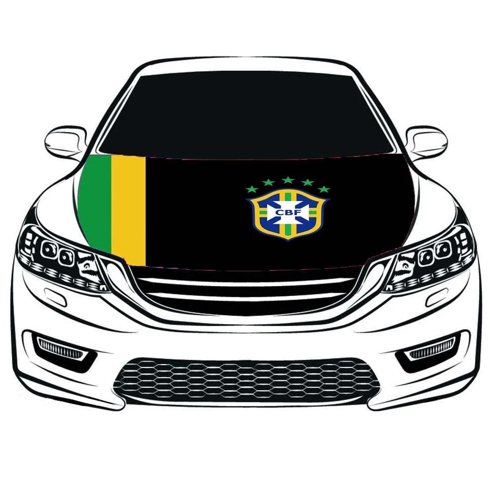 CBF flag,Brazil national football team Car Hood Cover Flag ,Engine Flag,3.3X5ft,/6X7FT 100% Polyester Elastic Fabrics Can be Washed Suitable for Car SUV and Pickup Trucks by flagsshop