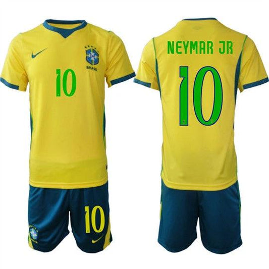 Brazil #10 NEYMAR JR Jersey National Team x World Cup 2026 Home On Field Soccer by Soccer Jersey