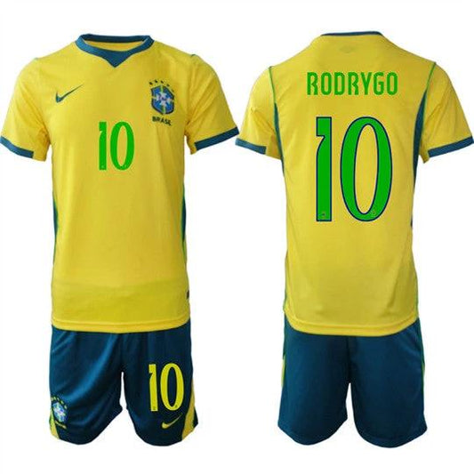 Brazil #10 RODRYGO Jersey National Team x World Cup 2026 Home On Field Soccer by Soccer Jersey