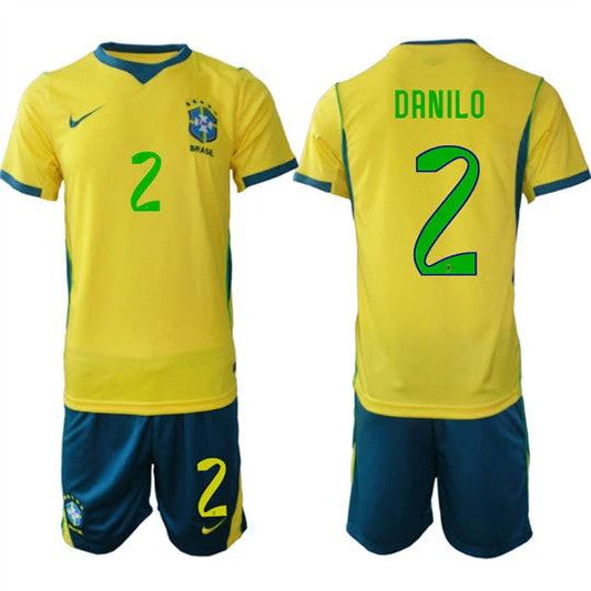 Brazil #2 DANILO Jersey National Team x World Cup 2026 Home On Field Soccer by Soccer Jersey
