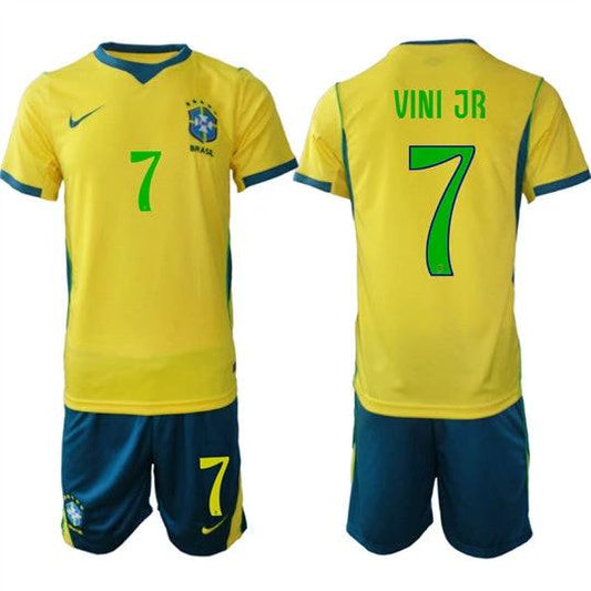 Brazil #7 VINI JR Jersey National Team x World Cup 2026 Home On Field Soccer by Soccer Jersey