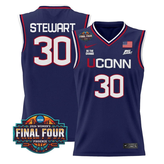 Breanna Stewart Jersey #30 UConn Huskies 2026 Final Four Stitched Navy by My store basketball