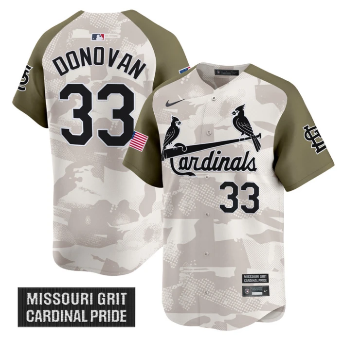 Brendan Donovan Jersey #33 St. Louis Cardinals 2025 Armed Forces Day Vapor Stitched Alternate by My Store