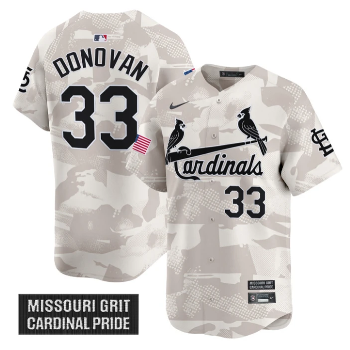 Brendan Donovan Jersey #33 St. Louis Cardinals 2025 Armed Forces Day Vapor Stitched Camo by My Store