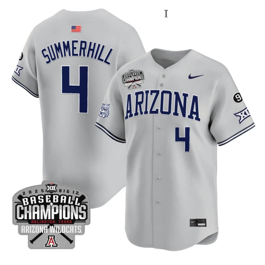 Brendan Summerhill Jersey #4 Arizona Wildcats 2025 Big 12 Champions Vapor Premier Limited Stitched by My Store
