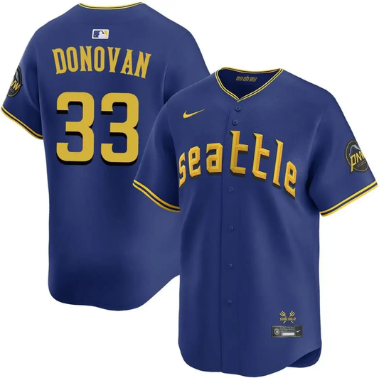 Brendan Donovan Jersey #33 Mariners Vapor Premier Limited All Stitched by My Store