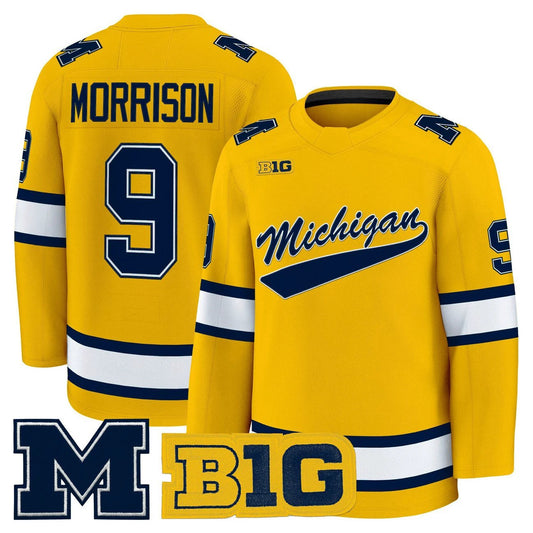 Brendan Morrison Jersey #9 Michigan Wolverines 2025-26 Premium All Stitched by Hockey David