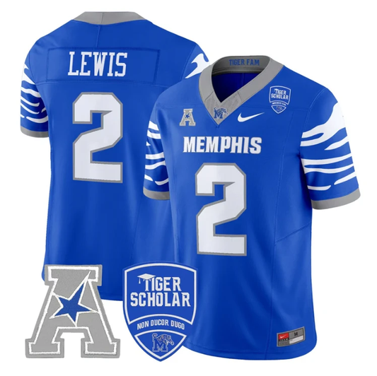 Brendon Lewis Jersey #2 Memphis Tigers 2025 Vapor Limited Stitched Royal by My Store NCAA Football Jerseys
