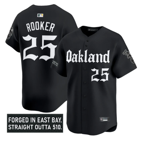 Brent Rooker Jersey #25 Oakland Athletics Gothic East Bay Edition Stitched Black by My Store