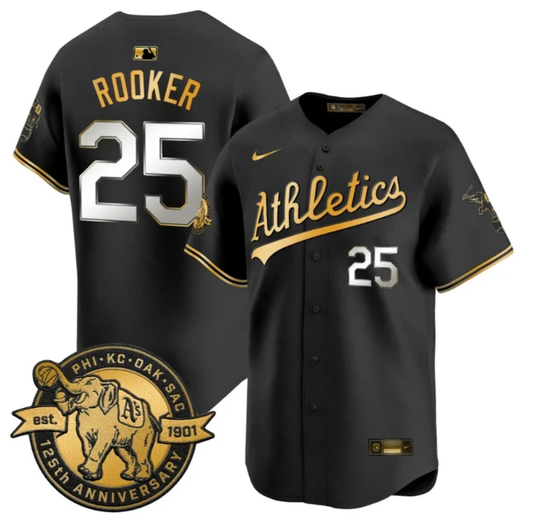Brent Rooker Jersey #25 Oakland Athletics 125th Anniversary Patch Stitched by My Store