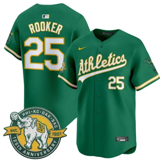 Brent Rooker Jersey #25 Oakland Athletics 125th Anniversary Patch Stitched by My Store