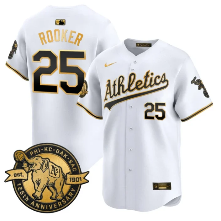 Brent Rooker Jersey #25 Oakland Athletics 125th Anniversary Patch Stitched by My Store
