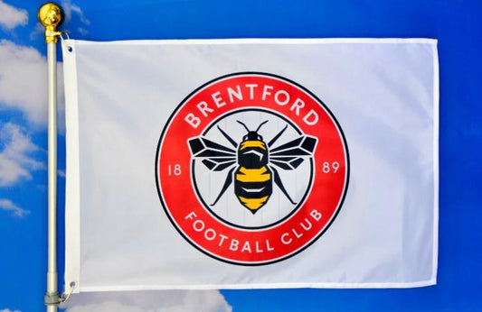 Brentford Football Club Flag White 3x5ft Banner polyester by flagsjustdoit