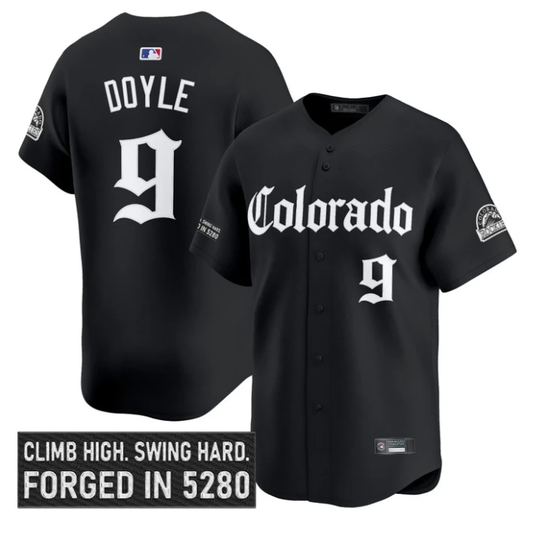 Brenton Doyle Jersey #9 Colorado Rockies Gothic Mile High Shadows Edition Black by My Store