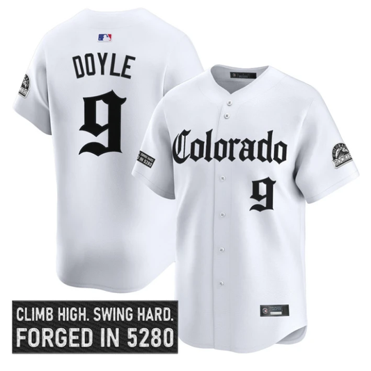Brenton Doyle Jersey #9 Colorado Rockies Gothic Mile High Shadows Edition White by My Store