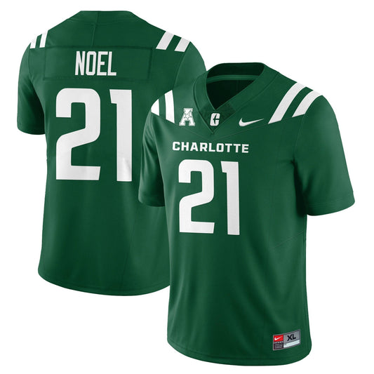 Breon Noel Jersey #21 Charlotte 49ers Football 2025 Limited Stitched Green by NCAA Football Jersey