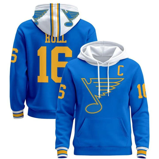 Brett Hull Hoodie #16 St. Louis Blues 2025-26 Premium Pullover Stitched by Hoodie Pullover