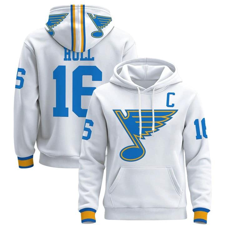Brett Hull Hoodie #16 St. Louis Blues 2025-26 Premium Pullover Stitched by Hoodie Pullover
