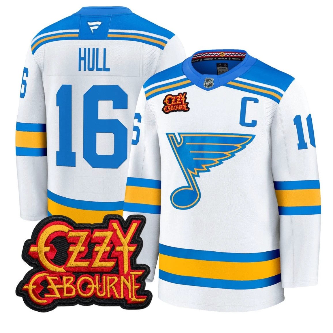 Brett Hull Jersey #16 St. Louis Blues Ozzy Osbourne Patch Stitched by Hockey David