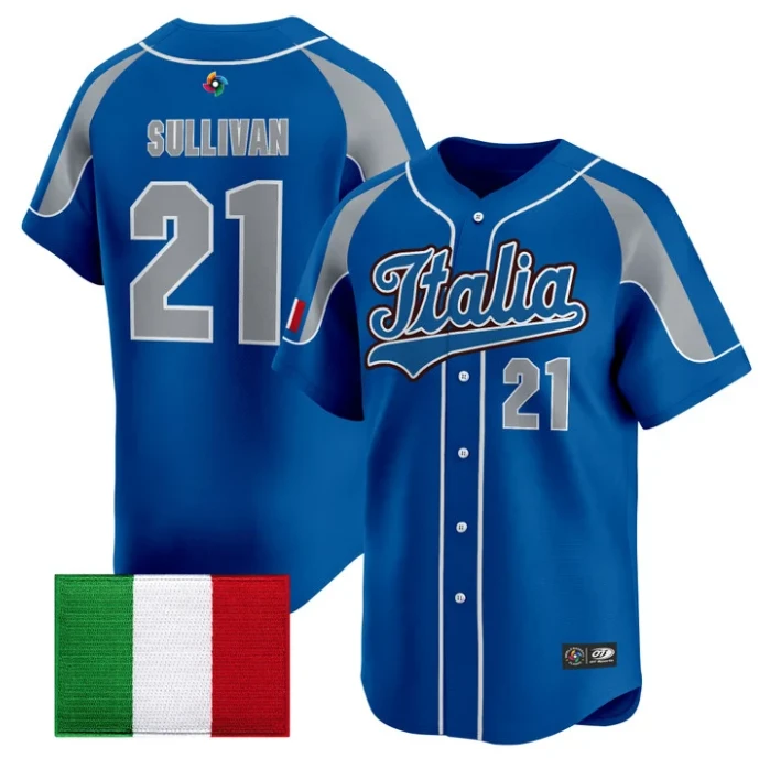 Brett Sullivan Jersey #21 Team Italy 2026 World Baseball Classic Stitched by My Store