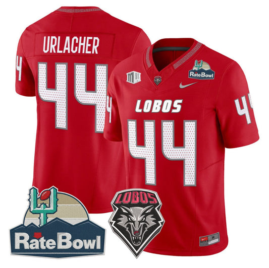 Brian Urlacher Jersey #44 New Mexico Lobos 2025 Rate Bowl Vapor Stitched Red by NCAA Football Jersey