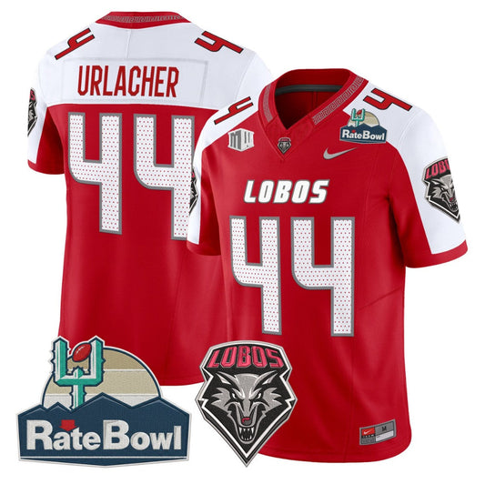 Brian Urlacher Jersey #44 New Mexico Lobos 2025 Rate Bowl Vapor Stitched Red Alternate by NCAA Football Jersey