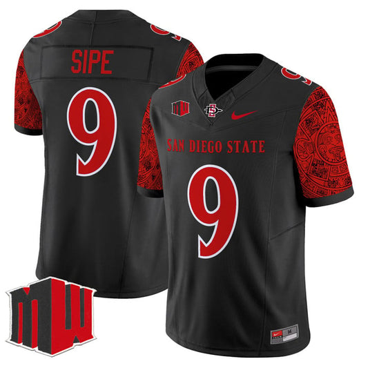 Brian Sipe Jersey #9 San Diego State Aztecs 2025 Limited Stitched by My Store NCAA Football Jerseys