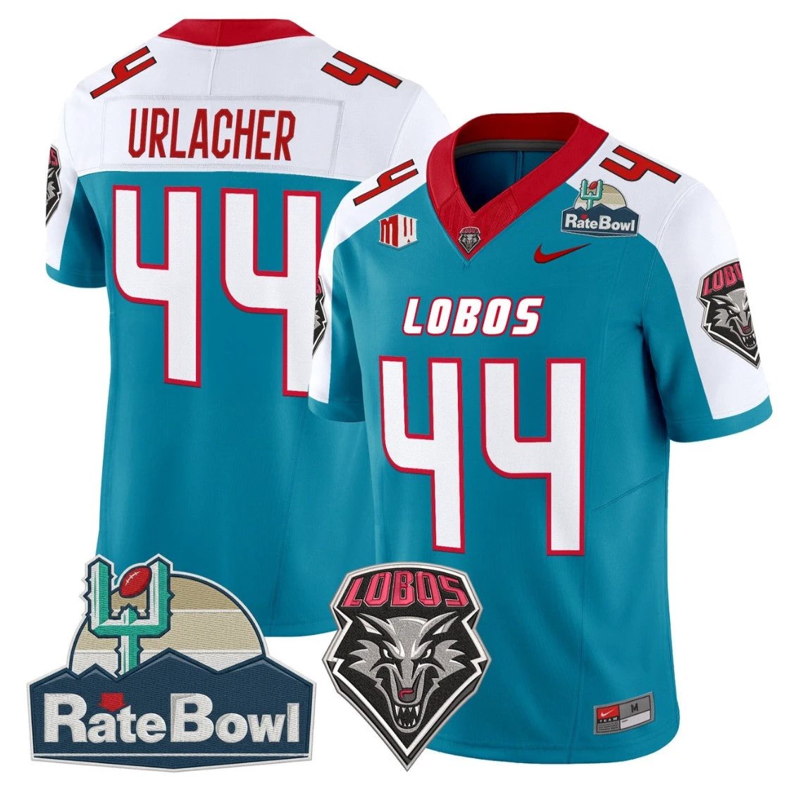 Brian Urlacher Jersey #44 New Mexico Lobos 2025 Rate Bowl Vapor Stitched by My Store NCAA Football Jerseys