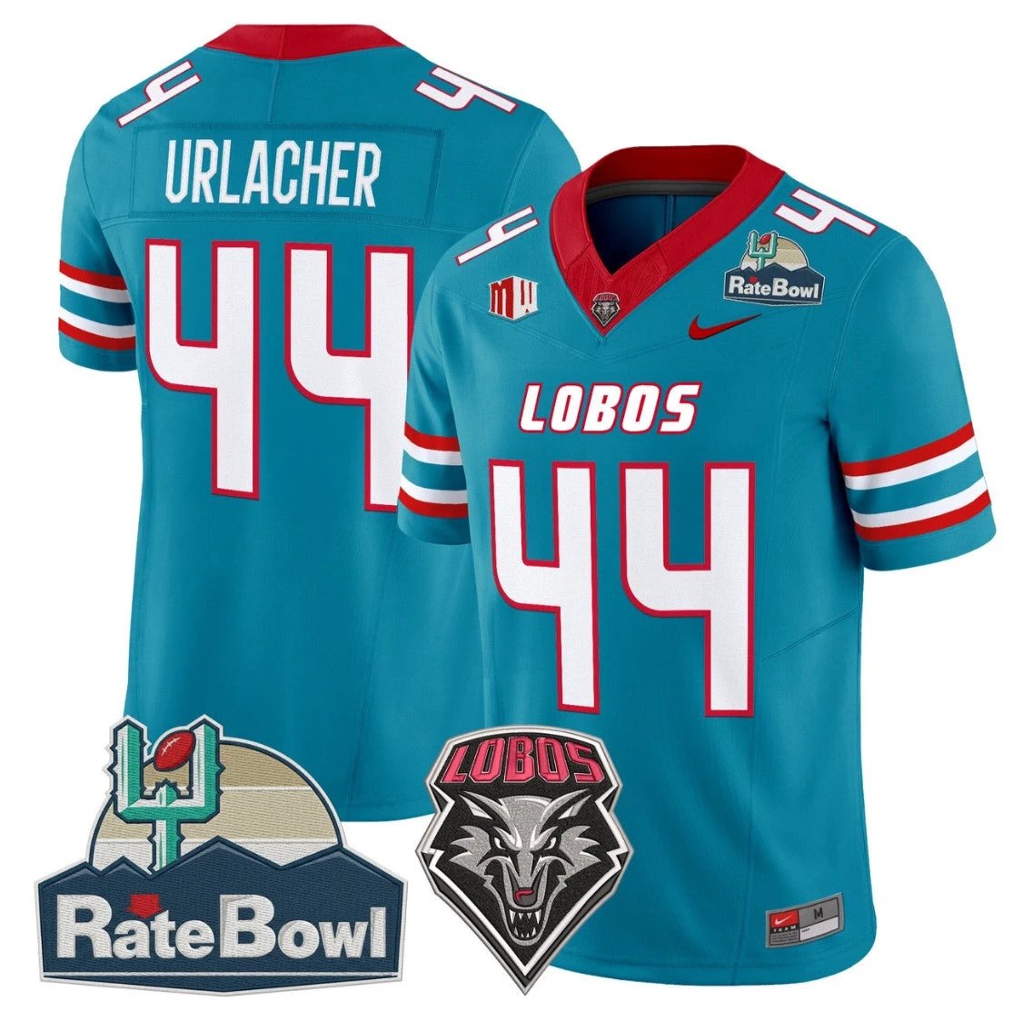Brian Urlacher Jersey #44 New Mexico Lobos 2025 Rate Bowl Vapor Stitched by My Store NCAA Football Jerseys