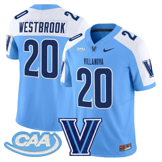 Brian Westbrook Jersey #20 Villanova Wildcats 2025 Vapor Limited Stitched by My Store NCAA Football Jerseys