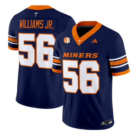 Brian Williams Jr Jersey #56 UTEP Miners 2016 Vapor Limited Stitched by My Store NCAA Football Jerseys
