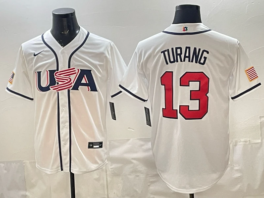 Brice Turang Jersey #13 USA Baseball 2026 World Baseball Classic Stitched White by My Store