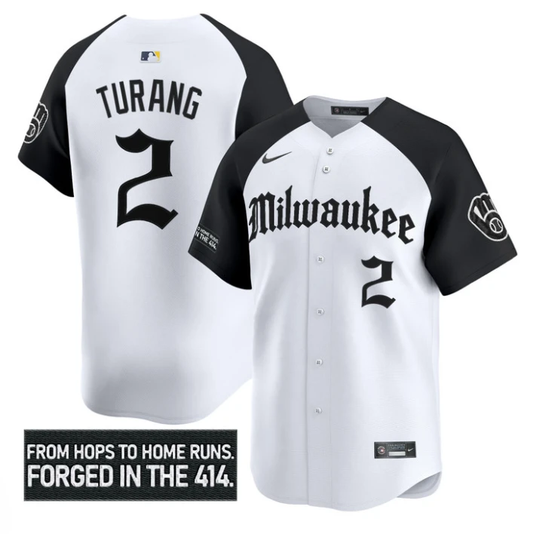 Brice Turang Jersey #2 Milwaukee Brewers Gothic 414 Shadows Edition Alternate by My Store