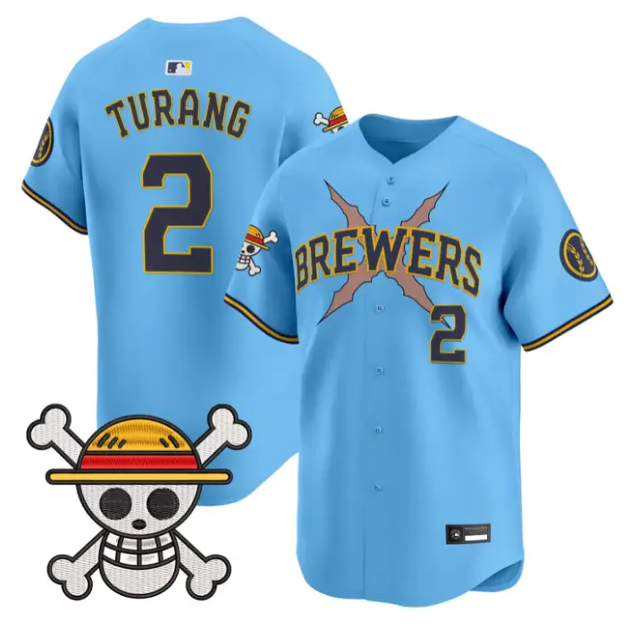 Brice Turang Jersey #2 Milwaukee Brewers One Piece Premier Stitched by My Store