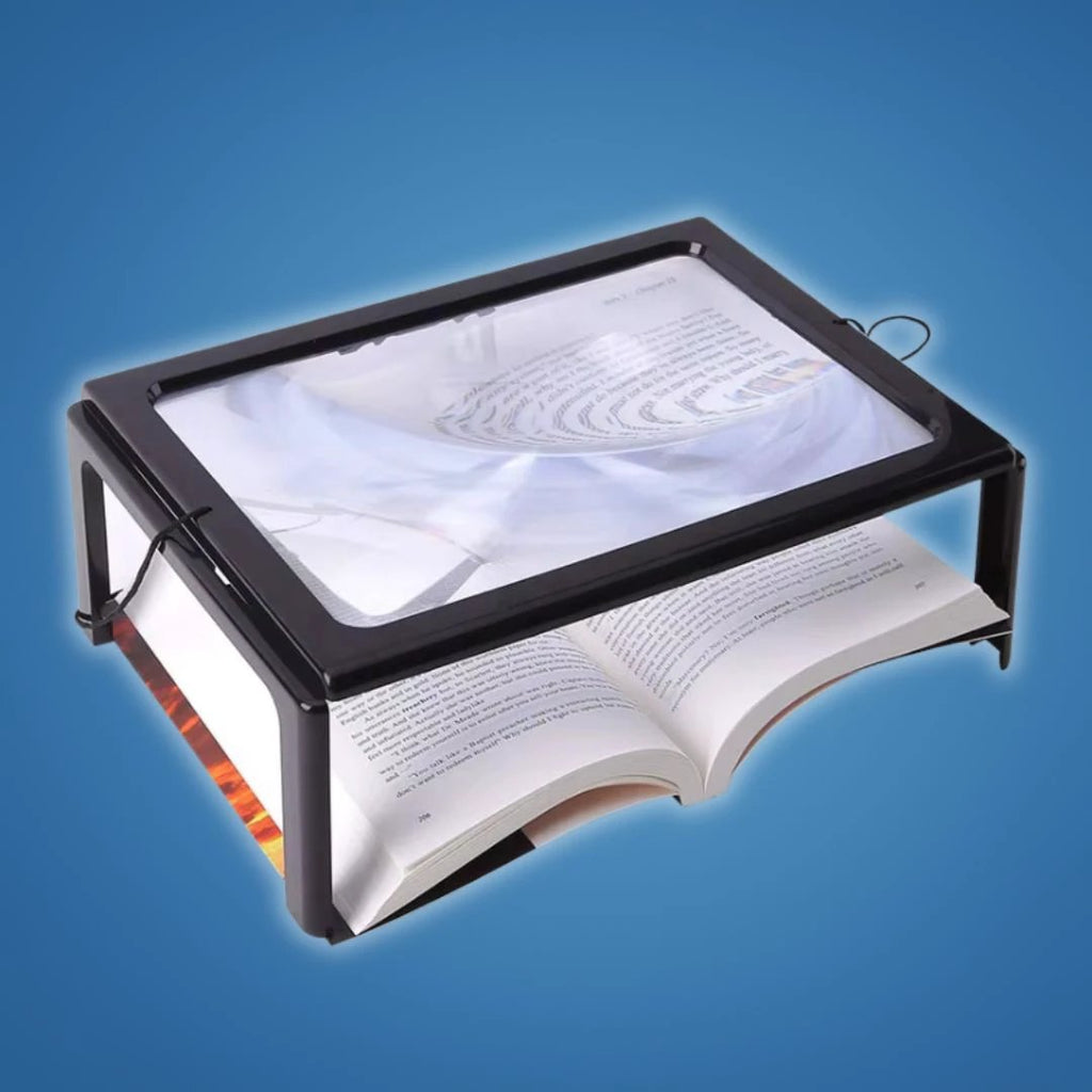 BrightView | 3x Page Magnifier with LED Light – Full Page View – Lightweight & Hands-Free – Ideal for Seniors & Low Vision Users Bowlift by Bowlift