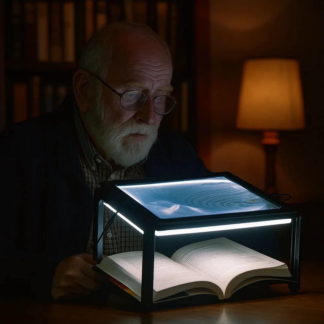 BrightView | 3x Page Magnifier with LED Light – Full Page View – Lightweight & Hands-Free – Ideal for Seniors & Low Vision Users Bowlift by Bowlift