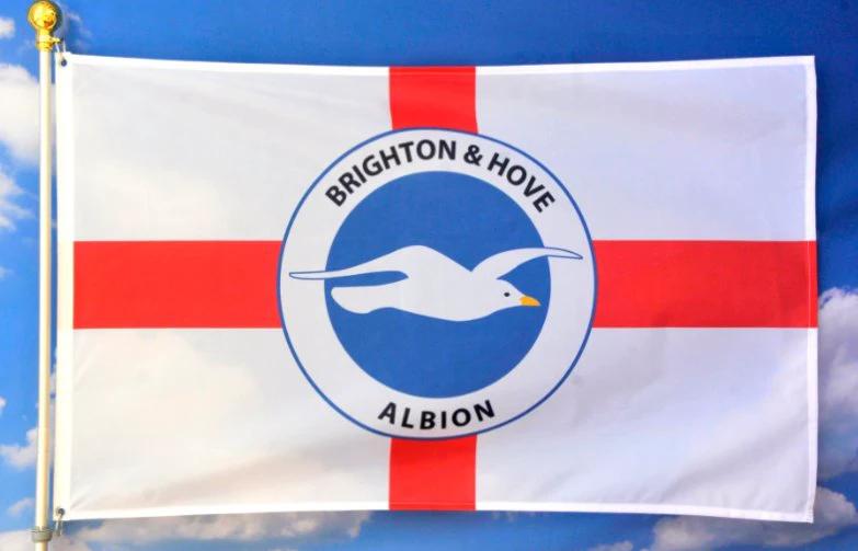 Brighton Football Club Flag Red White 3x5ft Banner polyester by flagsjustdoit